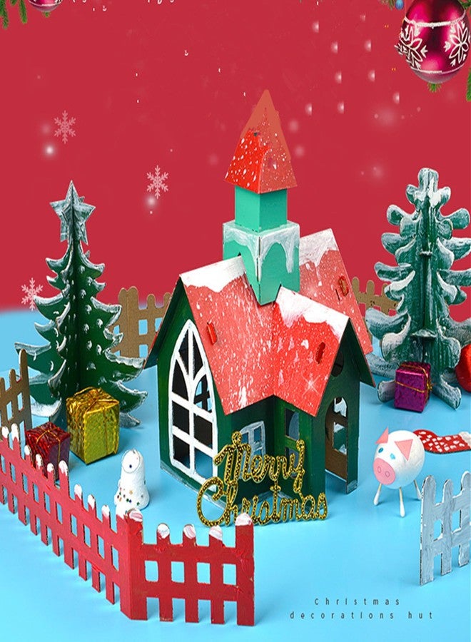 alfyng 3PCS Unfinished Cardboard Christmas Tree House Art and Craft House for Boy and Girls DIY Cookies Gingerbread DIY Crafts Cardboard Building Project for Children to Build& Paint Xmas Decor - Image 4